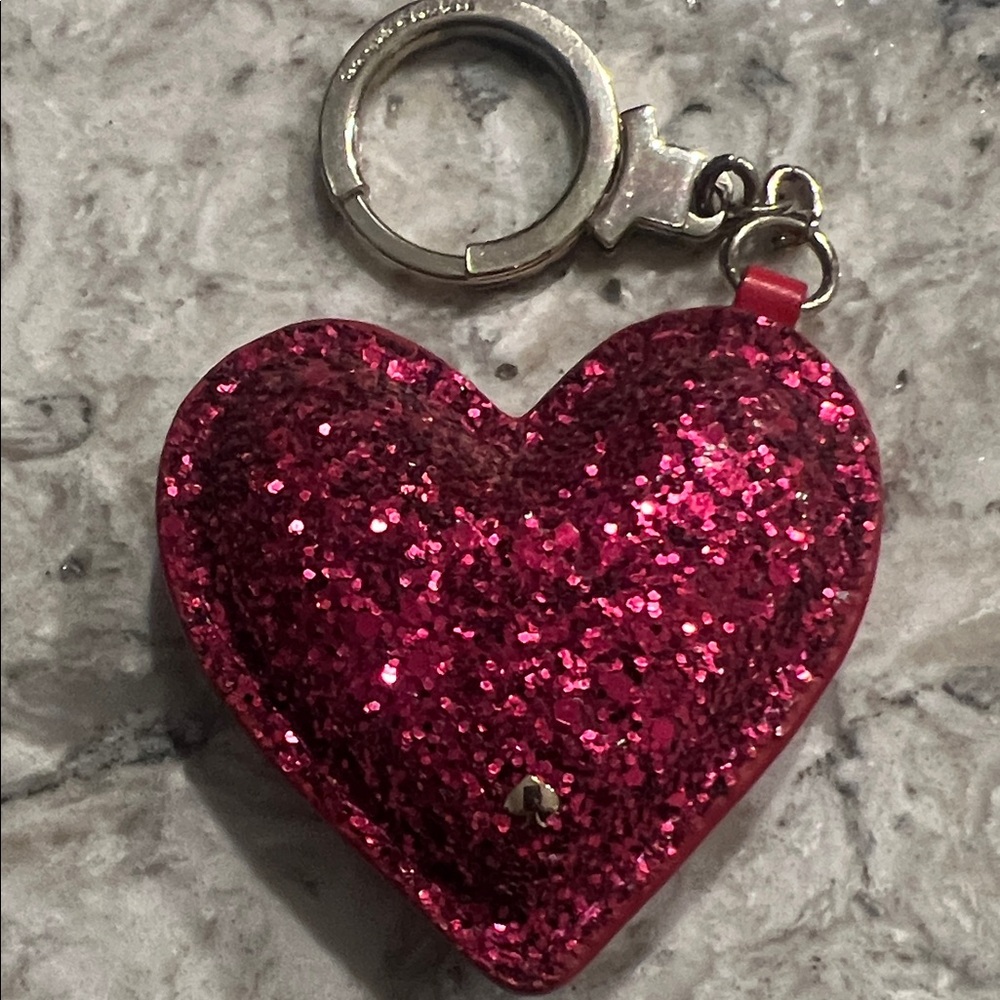 kate spade glitter heart keychain